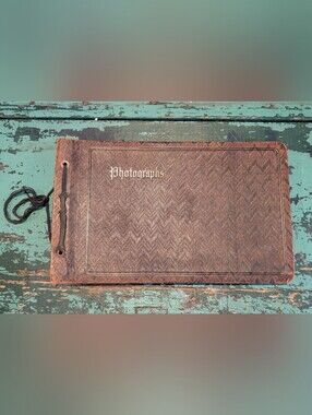 Antique 1920s WB Kodak - Eastman Kodak Photo Album - Leather Tie Up